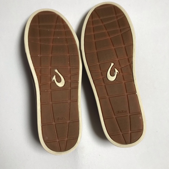 Olukai Men’s Kahu Pahaha Leather Sneakers Slides Brown Size 9.5 - Picture 8 of 9